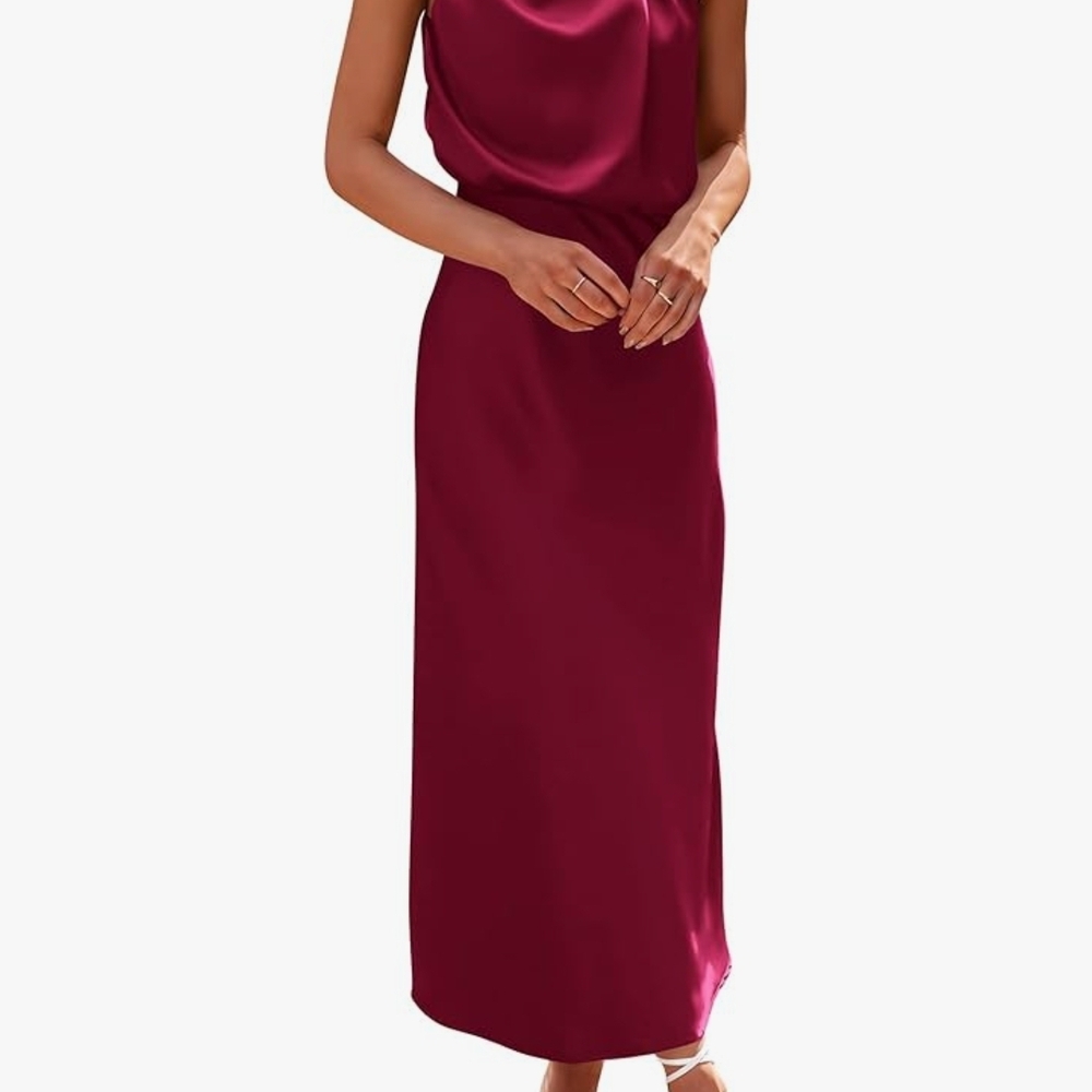 Elegant Burgundy Sleeveless Dress